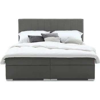 Postel Čalouněná postel GRENLAND s pružinovou matrací 160x200 cm Tmavě šedá