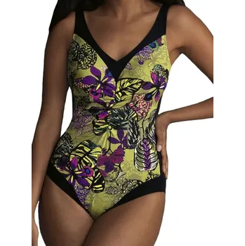 Dámská móda Jednodílné plavky 7319 M2 černo-khaki - Anita 38C