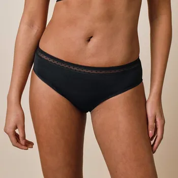 Kalhotky Blancheporte Sada 2 kalhotek midi Paia zn. Confidence Lingerie z mikrovlákna a vyšívaného tylu černá 54/56