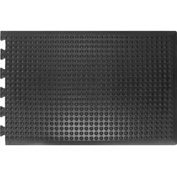 Rohožka FMT Černá gumová protiúnavová rohož (25% nitrilová pryž) (okraj) - 90 x 60 x 1,4 cm