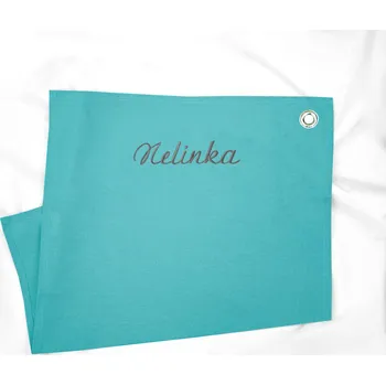 Utěrka Astoreo Utěrka s úchytkou s výšivkou mentolová 50x70 cm