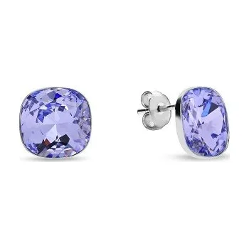 Náušnice Náušnice se Swarovski Elements čtverec 10 mm Busso K447010PL Provence Lavender
