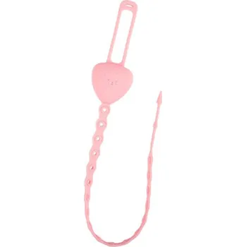 klip na dudlíky Silikonový řetízek na dudlík - RŮŽOVÝ - MEDVÍDEK (Značka: BBFISH)