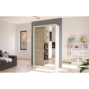 Šatní skříň Šatní skříň DIEGO III šířka 100 cm Bílá/dub sonoma