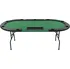 Skládací pokerový oválný stůl 3dílný 206 x 106 x 76 cm zelený