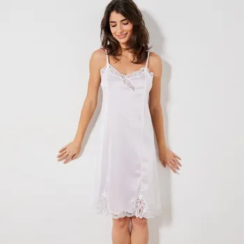 Blancheporte Spodnička ze saténového úpletu s krajkou a antistatickými vlastnostmi bílá 52