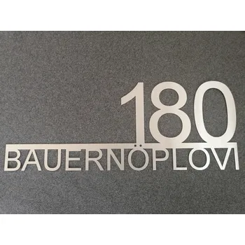 Domovní cedule Domovní číslo tabulka nerezová 18 Velikost: 40 x 15 cm, Odstín: Nerezová ocel - Broušeno