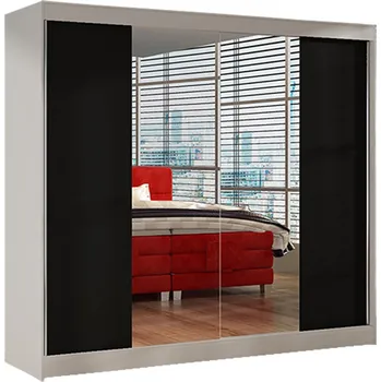 Šatní skříň Šatní skříň BASTI II šířka 200 cm - bílá/černá