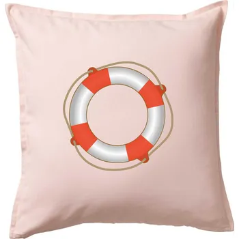 Polštář Záchranný kruh - Polštář 50x50 - 50x50 - Pouze potah ( Světle růžová )