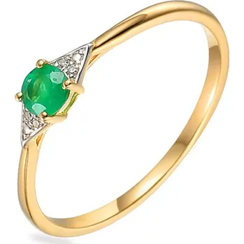 Prsten Prsten se smaragdem a diamanty Yasma, 14K IZBR585S + dárkové balení LUXUS zdarma