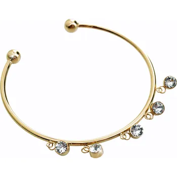 Náramek JSB bijoux s.r.o. Zlatý ocelový náramek pět jednotlivých krystalů Swarovski Crystal