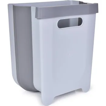 Odpadkový koš COMPACTOR | 7 L | skládací kuchyňský zbytkovník závěsný na dvířka linky šedý Dedra
