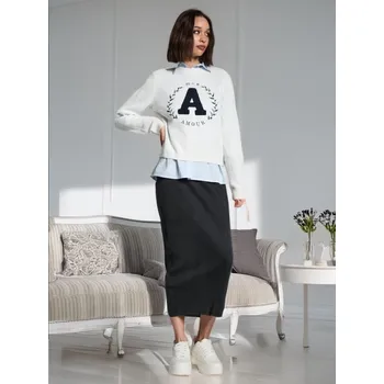 Dámský svetr Sinsay - Žebrovaný pletený svetr - krémová - 593BS-01X - 593BS-01X-XXS-1