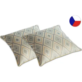 Dekorativní polštářek Damaškový dekorační polštářek 40x40 EXCELLENT GRACE Primavera geometrie šedozlatá