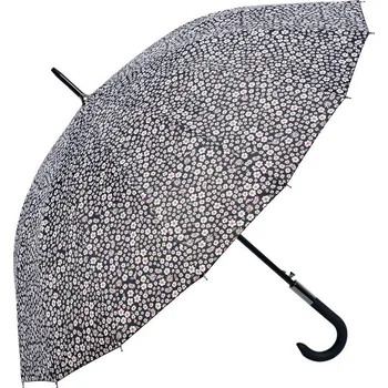 Deštník Černý kytičkovaný deštník pro dospělé - Ø 102*90 cm
