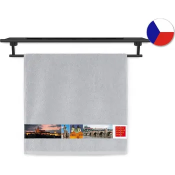 Bytový textil Froté ručník 50x100 NORA TISK 450g PRAHA mozaika světle šedá