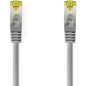 Síťový kabel Nedis síťový kabel S/FTP CAT7, zástrčka RJ45 - zástrčka RJ45, 20 m, Snagless, LSZH, šedá (CCGL85420GY200)