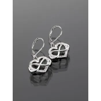 Náušnice Prosperk Náušnice z oceli srdíčka s nekonečnem S3207