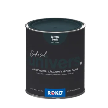 barva na kov Rokospol Rokosil UNIVERS Barva: RAL 7016 Temná šedá, Objem: 0,6 l