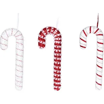 Vánoční dekorace LAALU Vánoční ozdoby - cukrové hůlky MAXI, matné, 34 x 4 cm, 3 ks