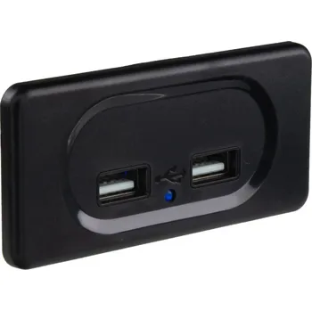 Auto elektroinstalace 2x USB 3,1A zásuvka 12/24V, montáž na povrch - 34679.1
