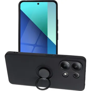 Pouzdro na mobilní telefon Silicone RING Case pouzdro 3v1 pro Xiaomi RedMi NOTE 13 4G černé