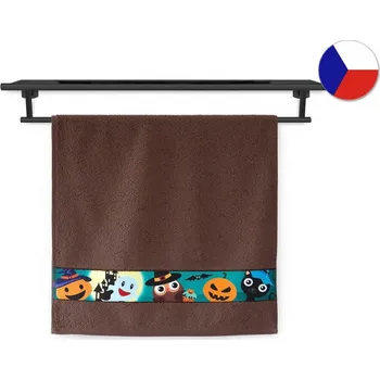 Dětský ručník NORA TISK 50x100 450g Strašidelný hrad tmavě hnědý