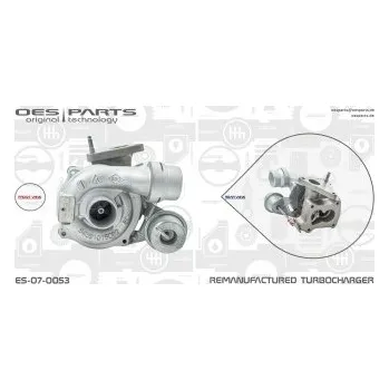 Turbodmychadlo Dmychadlo, plnění RENAULT, 1441100Q2A, 1441100QAR, 1441100QAS, 144110420R, 7701476041, 7701476880, 7711368112, 8200392656, 8200478276, 8200860233, 8200889694, OES, ES-07-0053