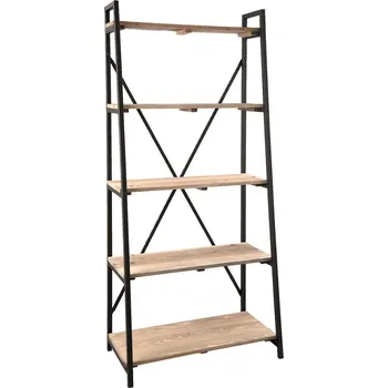 Knihovna Clayre & Eef - kovový regál s dřevěnými policemi 5Y0368