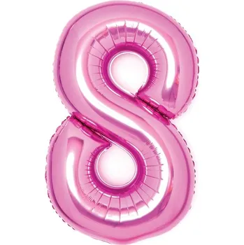 Balónek Balónek fóliový číslo 8 růžový 66 cm Amscan 9914048