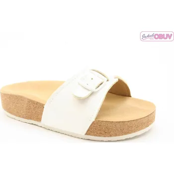 Dámské polobotky JAKUB-OBUV Korkový nazouvák jednopáskový 215201 A KŮŽE - korkáč béžová 38