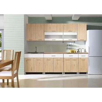 Kuchyňská linka Kuchyňská linka ADRIA 260 cm, dub bordeaux/bílá