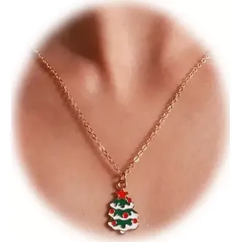 Vánoční dekorace Vánoční řetízek - Vánoční stromeček - smalt