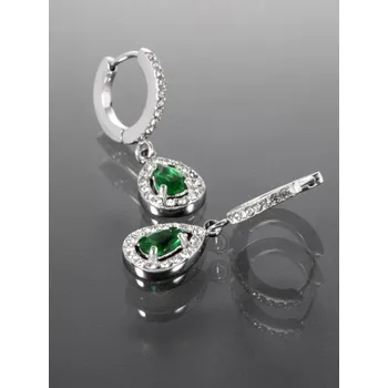 Náušnice Prosperk Náušnice elegantní třpytivé zelené slzičky S3723