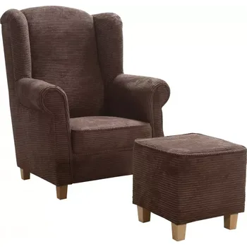 Křeslo Křeslo ušák AS s taburetem, hnědá (anafi mil 7226)