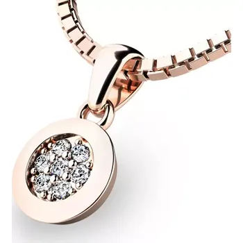 Přívěsek Dámský přívěsek růžové zlato 585/1000 přírodní diamant 0.140 ct G/SI 10904-CV-DIA bez řetízku