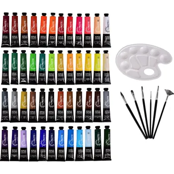 Vodová barva ART | 48 ks exkluzivní sada akrylových barev s příslušenstvím | vodou ředitelné, netoxické, rychleschnoucí Dedra