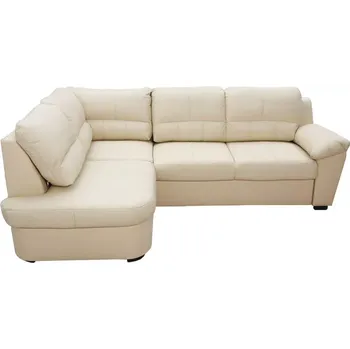 Sedací souprava Kožená rohová sedací souprava MALAGA, levá, krémová