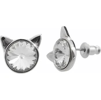 Módní doplněk JSB bijoux s.r.o. Náušnice puzety z bižuterní slitiny kočičí hlava s rivoli Swarovski Crystal