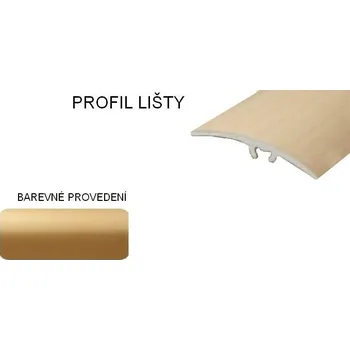 Podlahová lišta A 65 PŘECHODOVÉ LIŠTY - NA TRN, šíře 50 mm Barva: Zlatá, Zvolte délku: 93 cm