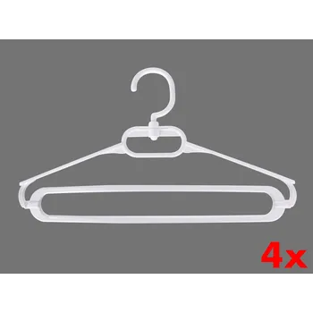 Ramínko PRAKTIK | sada 4 ks multifunkční ramínko s otočným háčkem, DUO zavěšením a očkem na doplňky Dedra