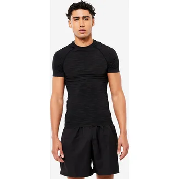 Pánské tričko DOMYOS Pánské kompresní tričko s krátkým rukávem M KAŠTANOVÁ|ZELENÁ|ČERNÁ