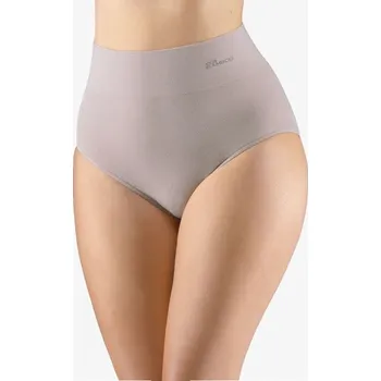 Kalhotky GINA dámské kalhotky klasické s vysokým pasem, širší bok, bezešvé, jednobarevné Eco Bamboo 00040P šedohnědá XL/XXL