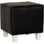 Kožený taburet AS, černá (K-70/nohy wenge)