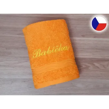 Ručník Ručník s výšivkou BABIČKA 50x100 oranžový