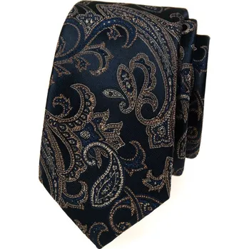 Kravata Úzká kravata Avantgard - modrá / béžová