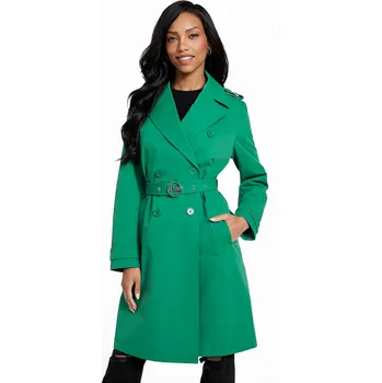Dámský kabát GUESS dámský jarní, podzimní kabát trenčkot Ally zelený M