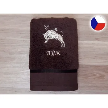 Osuška Luxusní osuška se znamením BÝK 450g tmavě hnědá/hnědá