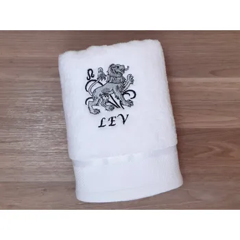 Osuška Luxusní osuška se znamením LEV 450g bílá/šedá