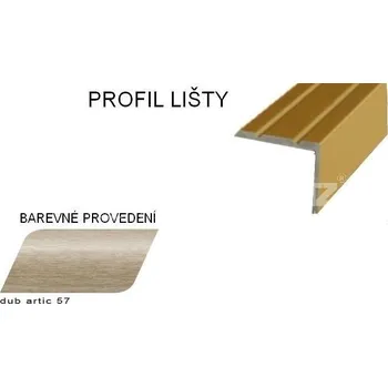 přechodová lišta A 36 SCHODOVÉ LIŠTY - SAMOLEPÍCÍ, 25×20 mm Barva: Dub artik, Zvolte délku: 270 cm